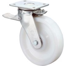 Bs-r Lenkrolle 150mm RR120.B15Platte,Kst.weiß,KL, mit Feststeller