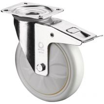 Lenkrolle Rad-Ø 150 mm Tragfähigkeit 650 kg mit Feststeller Kunststoff 135x110mm weiß