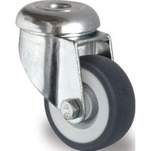 Promat - Lenkrolle Rad-ø 100 Mm Tragfähigkeit 100 Kg Mit Rückenloch Gleitlager Gummi Grau