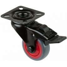 Bs-r Apparate-Lenkrolle, Gehäuse schwarz, Totalfestst. ,Rad ø 50 TPR,50kg