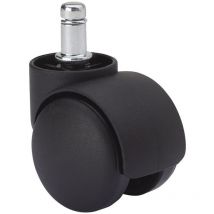 Lenkrolle mit glattem Bolzen und glatter Achse, schwarz, max. Tragkraft 50 kg, 11 x 12 cm, ø 5 cm