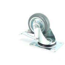 Lenkrolle mit Gummirad und Bremse 80 x 25 mm