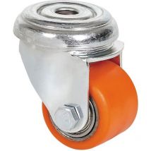 Lenkrolle mit Loch, Kugellager, orange, max. Tragkraft 100 kg, ø 3,5 cm