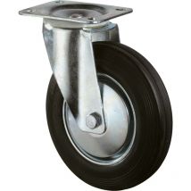 Westfalia - bs-r Lenkrolle 80mm L400.B55 Platte,Gummi schw.,RL