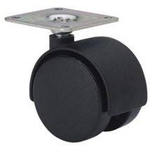 Doppelrad schwarz Kunststoff 40mm Zinkblech 1-0239