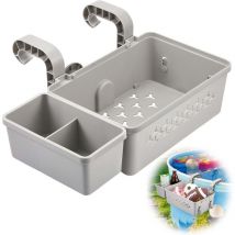 L'ensemble de paniers de rangement pour piscine comprend un panier de piscine en plastique, un porte-gobelet, des accessoires de piscine