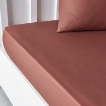 Essential - Lenzuolo con angoli, 160 x 200 cm, 2 persone, 100% cotone, tinta unita, terracotta - Today