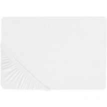 Lenzuolo con angoli cotone bianco 90 x 200 cm coprimaterasso elasticizzato Janbu