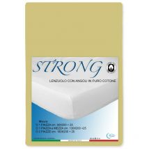 Lenzuolo con angoli strong tinta unita giallo made in Italy 1 piazza e mezza