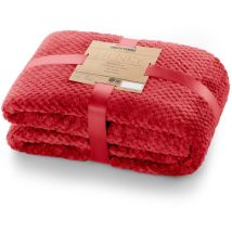 Decoking- Coperta In Microfibra, Pile Morbido, Tessuto, 70 X 150 Cm, Rosso