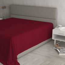 Lenzuolo sopra "Max Color" 100% Cotone, Bordeaux, Matrimoniale Maxi