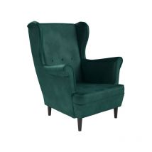 Ohrensessel, Stoff Monolith 37, Farbe dunkelgrün - LEO