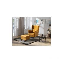 Ohrensessel, Stoff Monolith 48, gelb - LEO