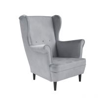 Ohrensessel, Stoff Monolith 84, Farbe grau - LEO