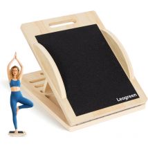 Leogreen 2-in-1 Schrägbrett, Balance Board Aus Holz, Rutschfes Mit Tragegriff Für Wadendehnung, Achillessehne Faszien Und Gleichgewichtstraining