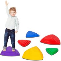 Pierres d'équilibre pour enfants, Jouets/ jeux d'équilibre et de Motricité, 6 pièces, antidérapant et durable, développe l'équilibre et la