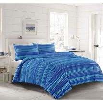 Leon Blue Stripe Duvet Cover Set Modern Fresh Bedding King