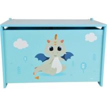 Leon le dragon Coffre a jouets en bois ± 40 x 58 x 36 cm pour enfant