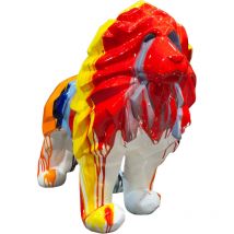 Kuateh - Figura Decorativa León de Poliresina Kuatéh 105x39x71 cm Multicolor