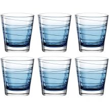 LEONARDO HOME 026838 VARIO STRUTTURA - Set di 6 bicchieri da 250 ml, blu, vetro