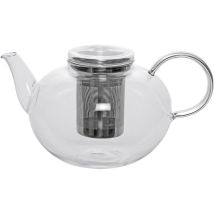 Teekanne 1,5 Liter MOON – Glas / Edelstahl – Höhe 15 cm – Durchmesser 18 cm – Gewicht 0,600 kg – Transparent