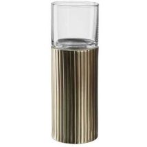 Stimmungsvolles Tischlicht STELLA – Handgefertigt – Zylindrische Form – Gold – Deko-Objekt für Zuhause