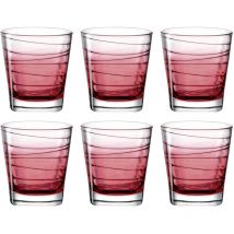 Vario Struttura 026842 - Set di 6 bicchieri per acqua lavabili in lavastoviglie, bicchieri colorati in vetro, set di bevande, colore rosso, 250 ml