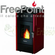 Freepoint - Leonora - Estufa de pellets de 7 Kw rojo