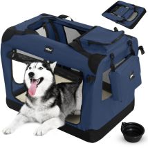 Leopet - Bolso de Transporte para Perros - Plegable, Transpirable, Marco de Acero, Bol, Colchoneta Removible, Bolsas de Almacenamiento, Talla xxl,