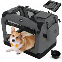 Leopet - Bolso de Transporte para Perros - Plegable, Transpirable, Marco de Acero, Bol de tpe, Colchoneta Removible, Bolsas de Almacenamiento, Talla