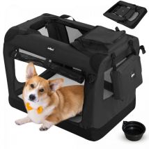 Leopet - Bolso de Transporte para Perros - Plegable, Transpirable, Marco de Acero, Bol de tpe, Colchoneta Removible, Bolsas de Almacenamiento, Talla