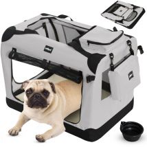 Leopet - Bolso de Transporte para Perros - Plegable, Transpirable, Marco de Acero, Bol de tpe, Colchoneta Removible, Bolsas de Almacenamiento, Talla