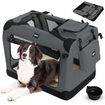 Leopet - Bolso de Transporte para Perros - Plegable, Transpirable, Marco de Acero, Bol de tpe, Colchoneta Removible, Bolsas de Almacenamiento, Talla