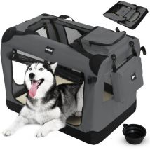 Leopet - Bolso de Transporte para Perros - Plegable, Transpirable, Marco de Acero, Bol de tpe, Colchoneta Removible, Bolsas de Almacenamiento, Talla