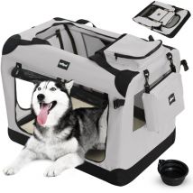 Leopet - Bolso de Transporte para Perros - Plegable, Transpirable, Marco de Acero, Bol de tpe, Colchoneta Removible, Bolsas de Almacenamiento, Talla