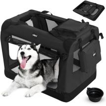 Leopet - Bolso de Transporte para Perros - Plegable, Transpirable, Marco de Acero, Bol de tpe, Colchoneta Removible, Bolsas de Almacenamiento, Talla