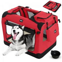 Leopet - Bolso de Transporte para Perros - Plegable, Transpirable, Marco de Acero, Bol de tpe, Colchoneta Removible, Bolsas de Almacenamiento, Talla