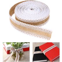 Feiyue - leorx 10M Ruban en toile de jute et dentelle pour bricolage, décoration de mariage à domicile