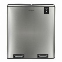 Poubelle De Tri À Pédale 60l – 2 Compartiments – Acier Inoxydable – Finition Anti-traces – Fermeture Silencieuse – Dimensions 58,5 X 36 X 65 Cm – Les 