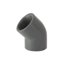 Coude 45° PVC pression taraudé femelle/femelle 40x49 (1"1/2).
