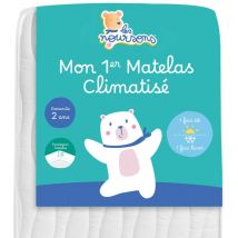 Les Noursons - Matelas Bébé / Enfant Climatisé 70x140 cm - Réversible - 1 face Été / 1 face Hiver - OekoTex - Fabrication Française