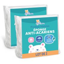 Lot de 2 - Protège Matelas Bébé Anti Acariens - 60x120 cm - Alèse Imperméable - Bouclette 100% coton - OekoTex