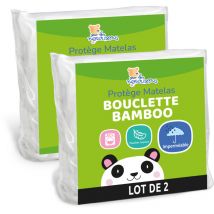 Lot de 2 - Protège Matelas Bébé Bamboo - 70x140 cm - Alèse Imperméable - Doux - Sans traitement chimique
