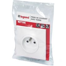 Prise de courant avec terre Neptune - Blanc - Legrand