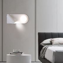 Kcvv - Leselampe fürs Schlafzimmer am Bett mit 350°-Drehfunktion, Mini-Strahler, moderne dimmbare LED-Wandleuchten, schmale Wandleuchten aus Metall