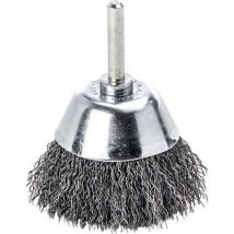 Brosse boisseau d. 50 mm tige 6 mm épaisseur fil 0,3 mm acier 10500 min-¹