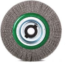 Lessmann - Wheel Brush D200mm x W24-27 x 50 Bore Stainless Steel Wire 0.30