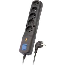 Multiprise parafoudre – 5 prises – 3 m – 2300 W – Noir – Lestar
