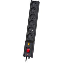 Multiprise – 1,5 m – 6 prises CA – Noir – Lestar