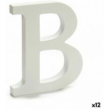 Letra b madera blanco (1,8 x 21 x 17 cm) (12 unidades)